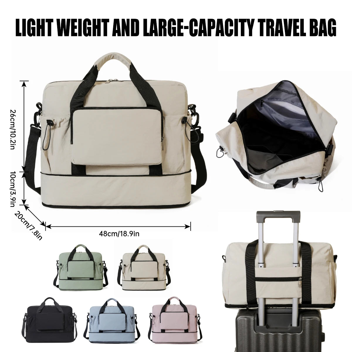 Expandable Travel Weekender Bag | Spacious Overnight Duffel