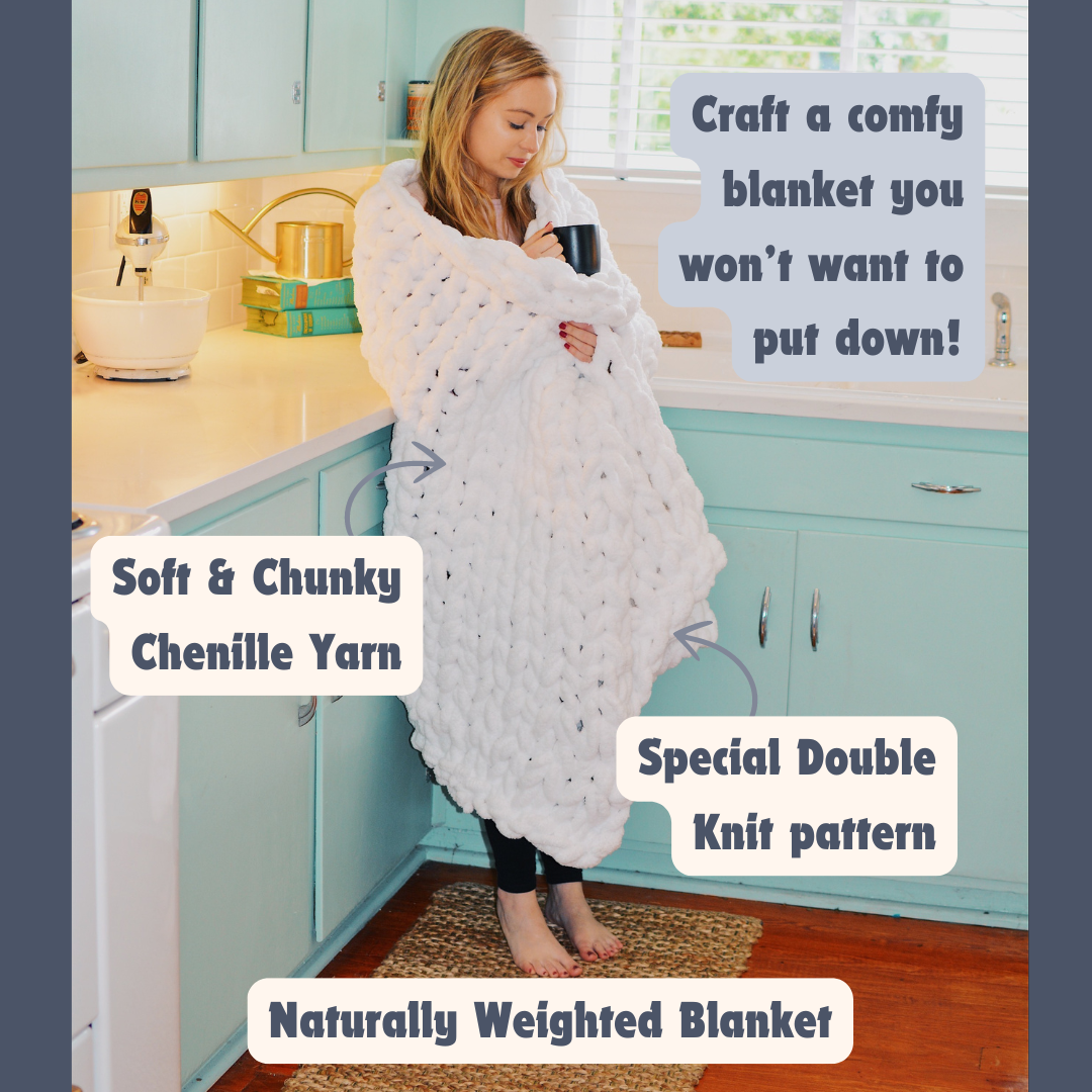 DIY Chunky Knit Blanket Kit - Make Your Own Cozy Blanket